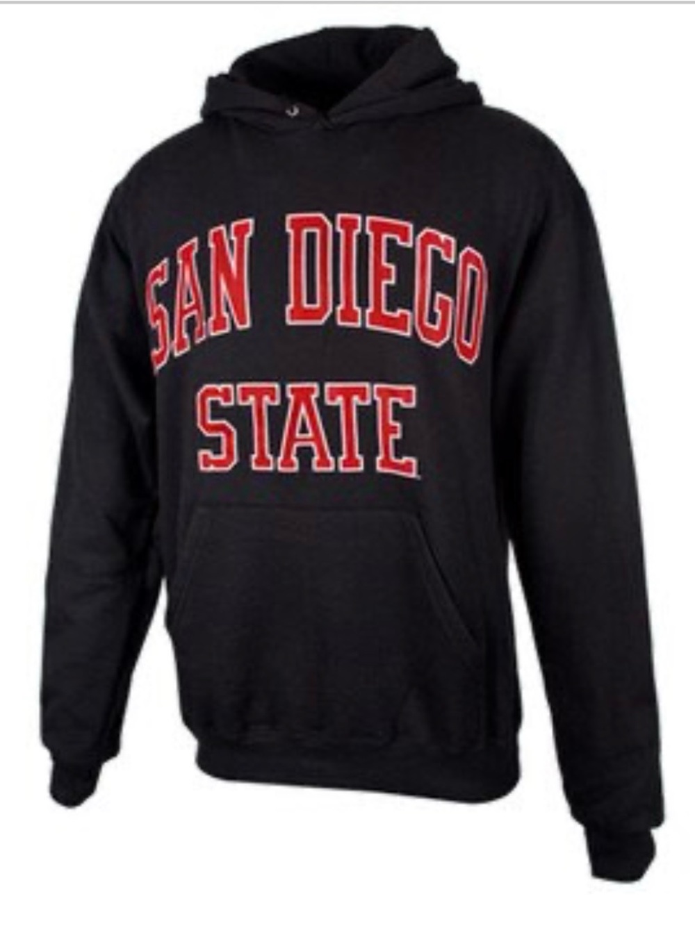 Champion Black Hoodie with Red Lettering